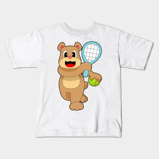 Bear Tennis Tennis racket Kids T-Shirt